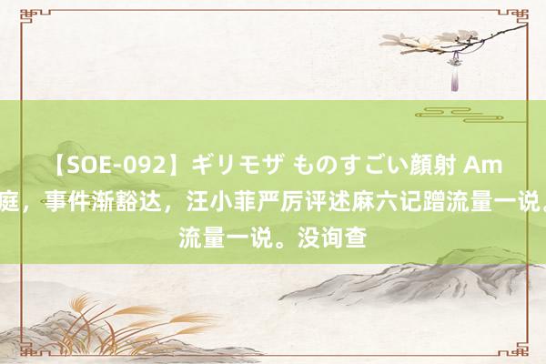 【SOE-092】ギリモザ ものすごい顔射 Ami 讼事开庭，事件渐豁达，汪小菲严厉评述麻六记蹭流量一说。没询查