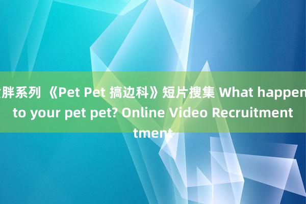 黄胖系列 《Pet Pet 搞边科》短片搜集 What happens to your pet pet? Online Video Recruitment